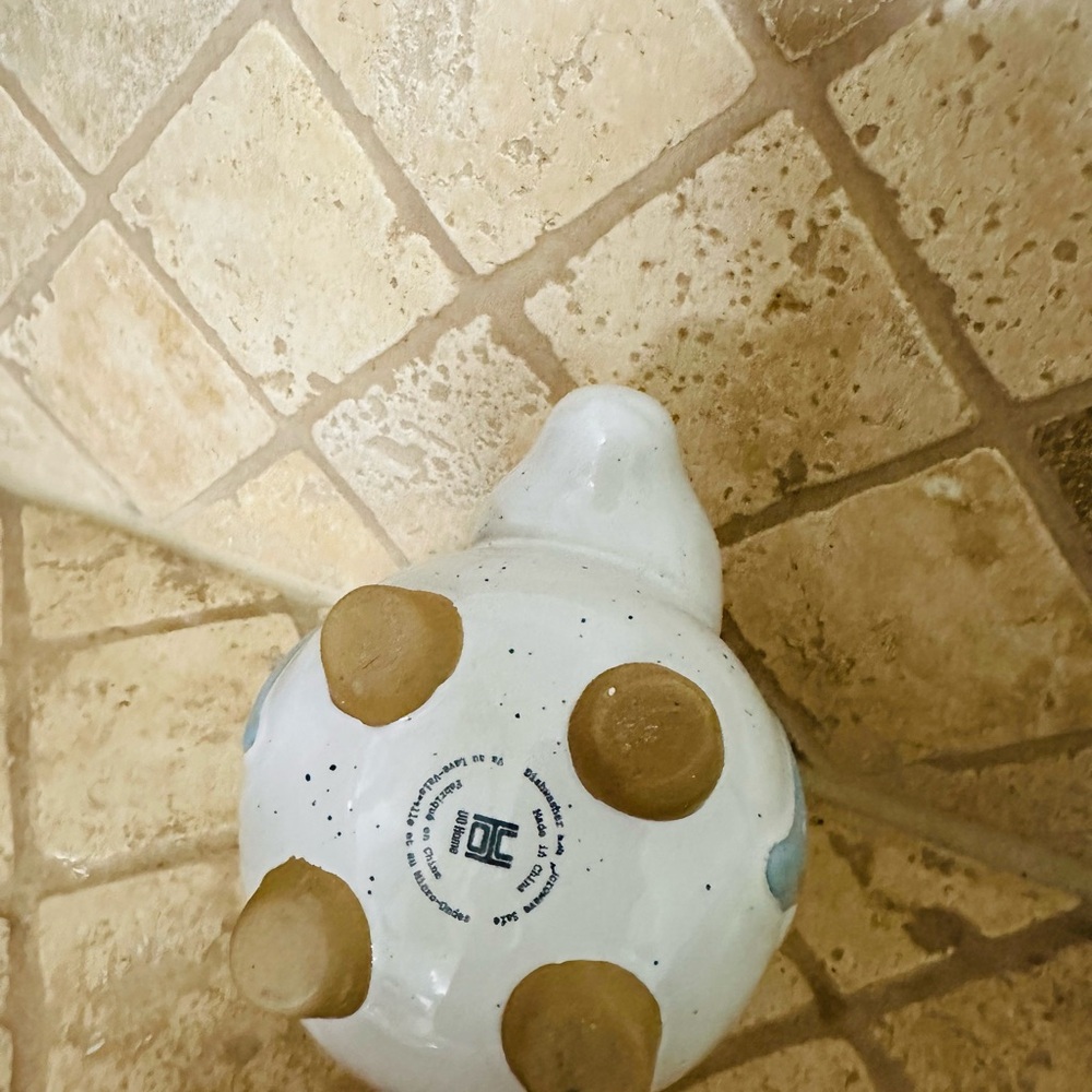 Urban Outfitters White and Blue Ceramic Art Planter - Picture 4 of 5
